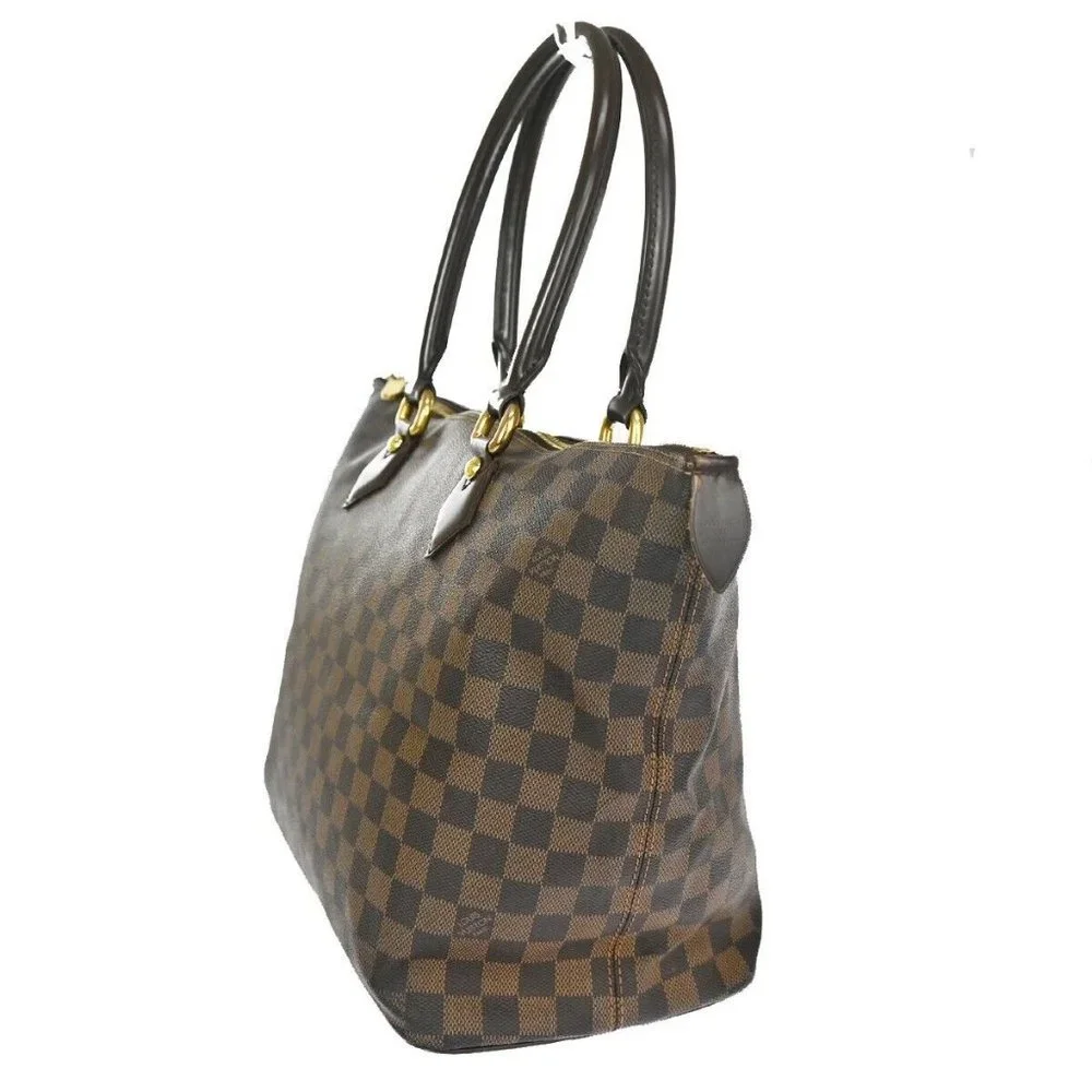LOUIS VUITTON Saleya MM Shoulder Tote Bag Damier Ebene Leather